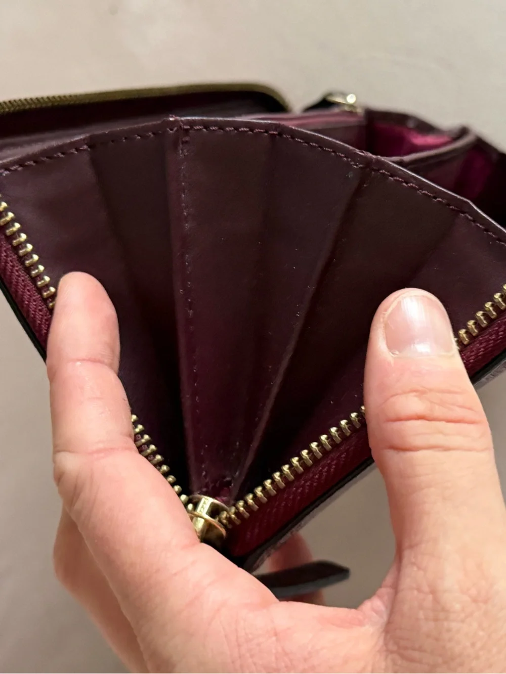 Kate Spade Bixby Place Neda Zip Around Wallet in Burgundy